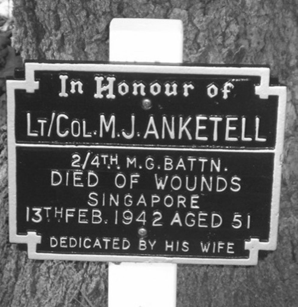 Kings Park Plaque for Lt Col Anketell
